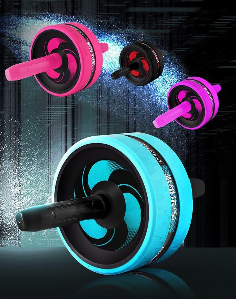 Ab Roller Exercise Fitness Ab Wheel Muscle Training Double-wheel Apparatus Press Roll Abdominal Muscle Gym Equipment Weight Loss