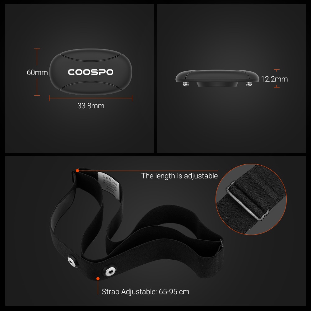 CooSpo H8 Chest Heart Rate Monitors Real Time Bluetooth 5.0 HRM Ant + Outdoor Sports Running Cycling For Wahoo Strava Garmin