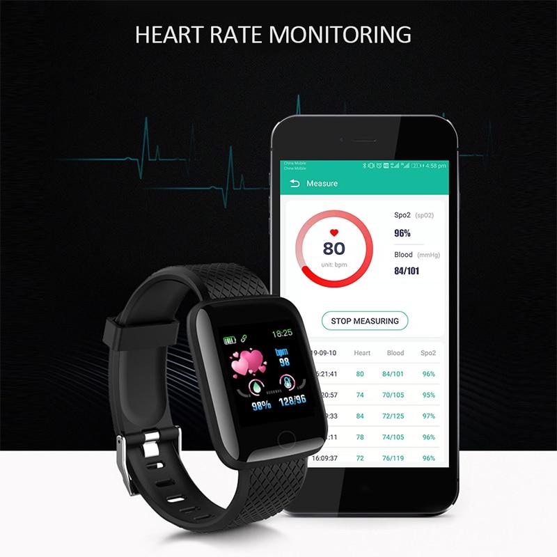 Bluetooth Heart Rate Blood Pressure Monitor Fitness Tracker Wristbands Wearable Devices Pedometers 116Plus Smart Band Watch