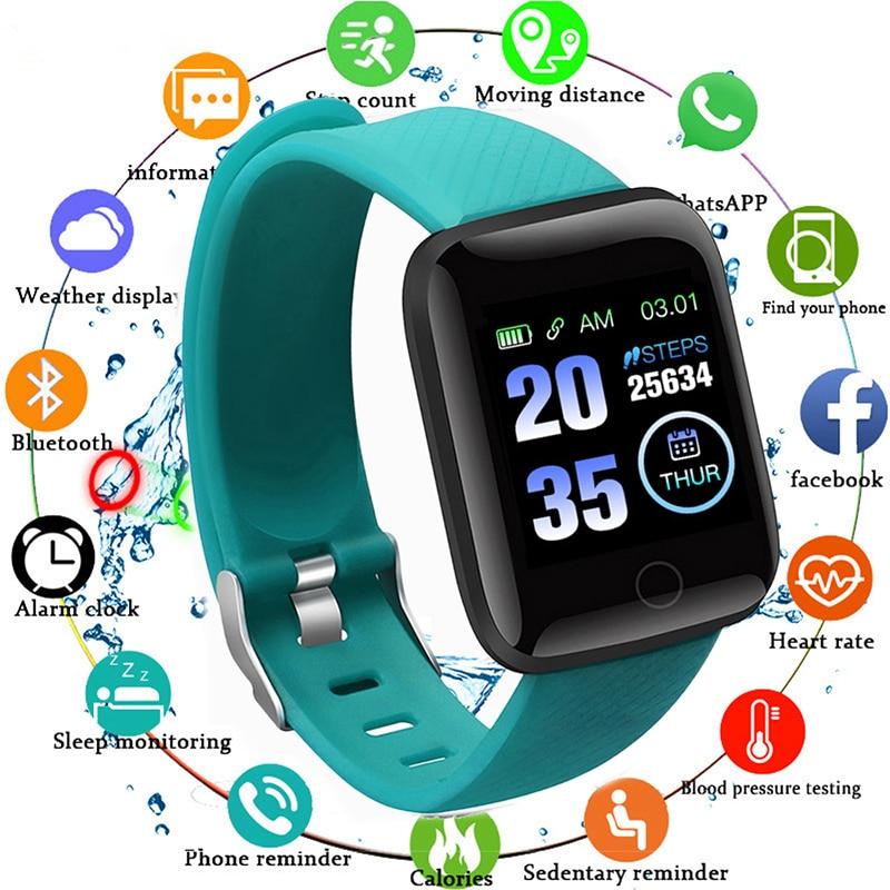 Bluetooth Heart Rate Blood Pressure Monitor Fitness Tracker Wristbands Wearable Devices Pedometers 116Plus Smart Band Watch