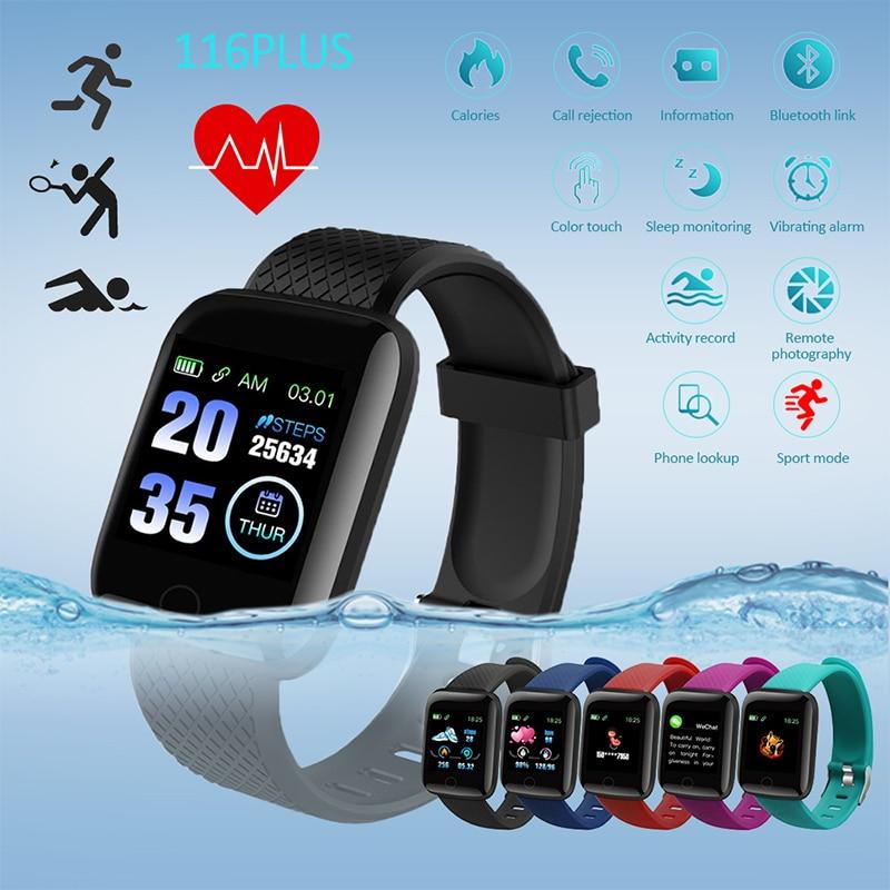 Bluetooth Heart Rate Blood Pressure Monitor Fitness Tracker Wristbands Wearable Devices Pedometers 116Plus Smart Band Watch