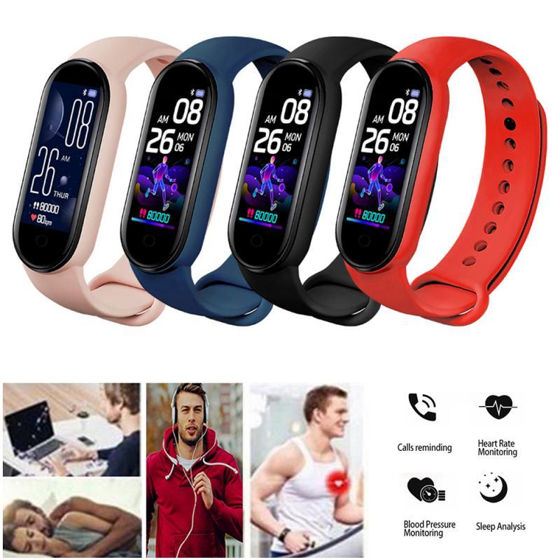 M5/M6 Fitness Bracelet Sport Pedometer Smart Walk Step Counter Heart Rate Blood Pressure Monitor Waterproof Smart Watches 2021