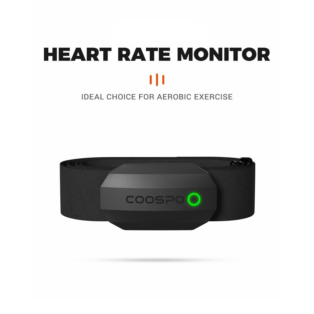 Coospo BLE ANT+ Heart Rate Monitor Black Chest Belt Strap Sports Wireless Sensor Fitness for Polar Wahoo Garmin Bike Computer