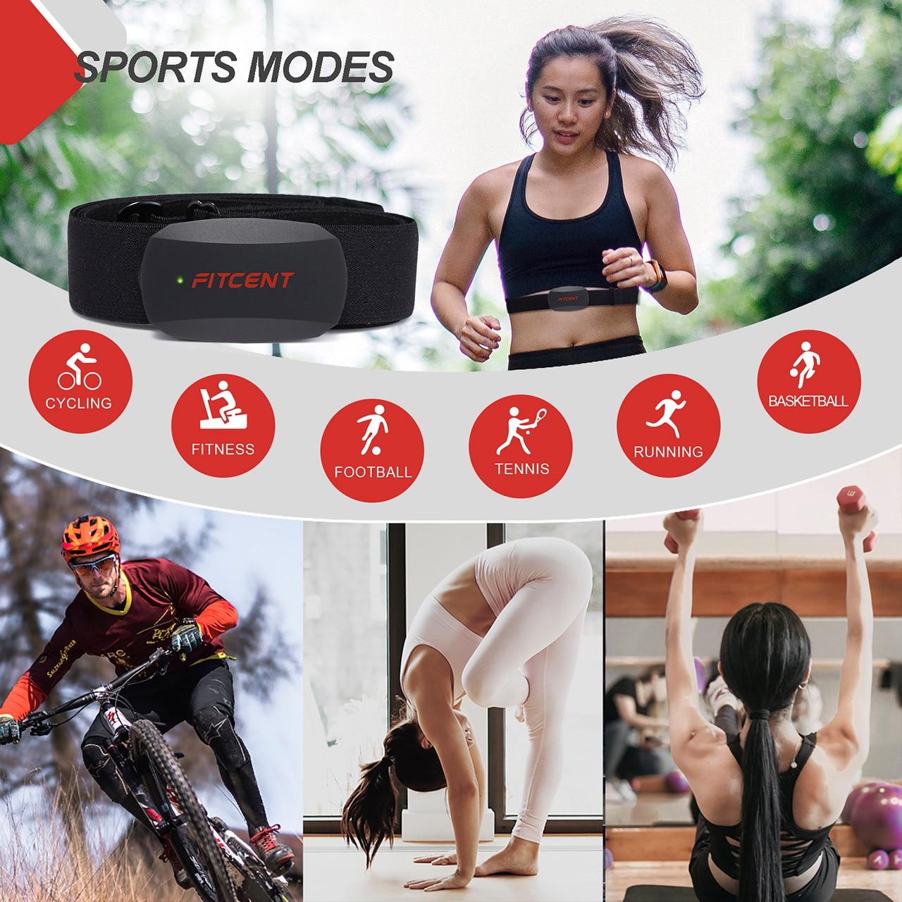 Fitcent ANT + Bluetooth Heart Rate Monitor Chest Strap for Polar Wahoo Garmin Bike Computer Fitness Tracker Sports HR Sensor