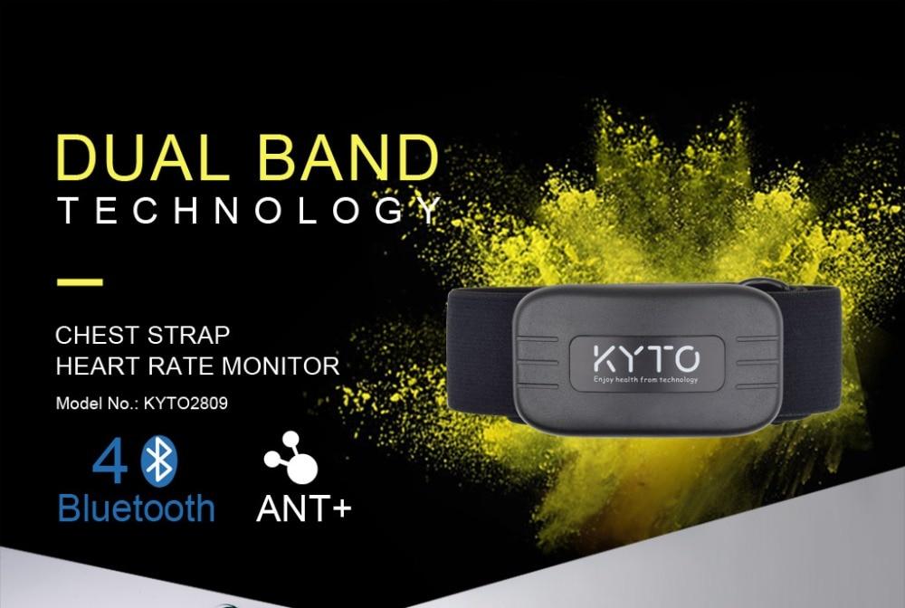 KYTO Heart Rate Monitor Chest Strap Bluetooth 4.0 ANT Fitness Sensor Compatible Belt Wahoo Polar Garmin Connected Outdoor Band