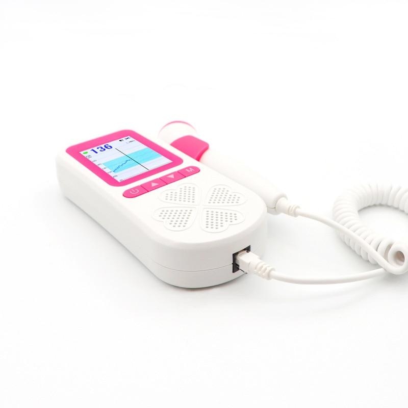 Digital Curve 3.0MHz Ultrasound Fetal Doppler Baby Heart Beat 0 Radiation Pregnant Gravida Infant Heart Rate Monitor Dual Mode