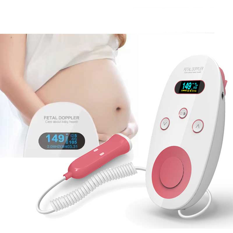 JianYouCare Ultrasonic Doppler Fetal Heartbeat Detector Household Portable Pregnant OLED Baby Heart rate Monitor & No Radiation