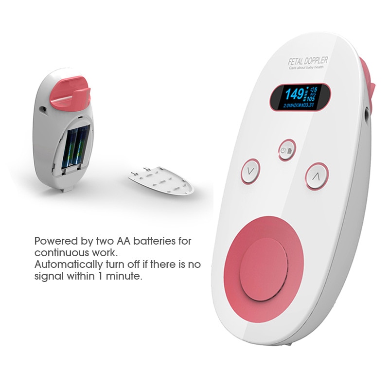 JianYouCare Ultrasonic Doppler Fetal Heartbeat Detector Household Portable Pregnant OLED Baby Heart rate Monitor & No Radiation