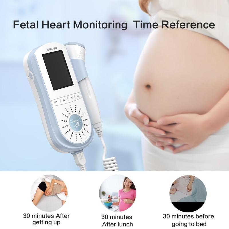 JUMPER 100E Fetal Doppler Ultrasound Baby Heartbeat Detector Home Pregnant large sreen Baby Heart Rate Monitor Pocket Doppler