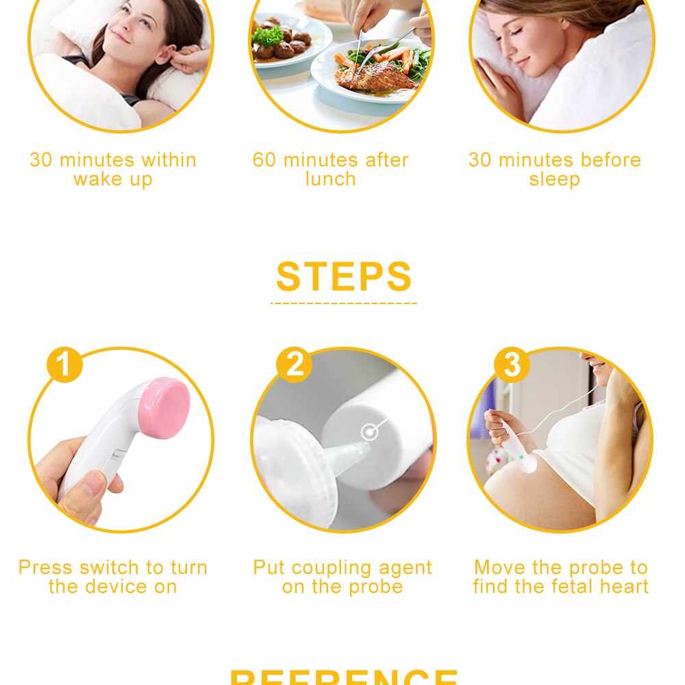 Elera Fetal Doppler Baby Monitor Portable Baby Heart Rate Detector Earphone Ultrasound Pregnant 2.5MHz No Radiation