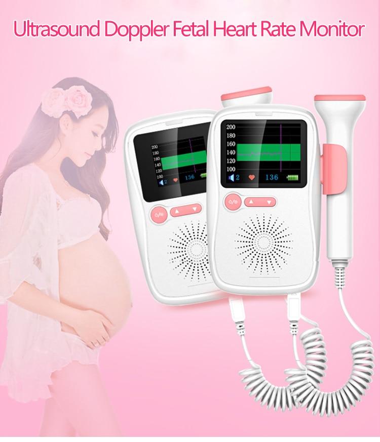 Upgraded Color LCD Curve Doppler Fetal Heart rate Monitor Home Pregnancy Baby Fetal Sound Heart Rate Detector No Radiation