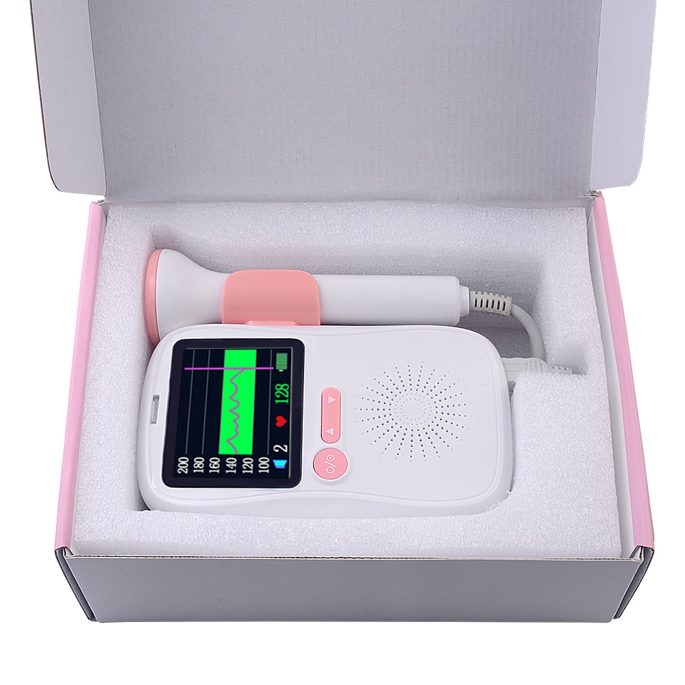 Upgraded Color LCD Curve Doppler Fetal Heart rate Monitor Home Pregnancy Baby Fetal Sound Heart Rate Detector No Radiation