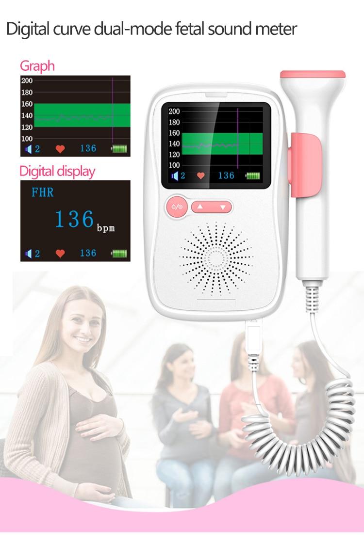 Upgraded Color LCD Curve Doppler Fetal Heart rate Monitor Home Pregnancy Baby Fetal Sound Heart Rate Detector No Radiation