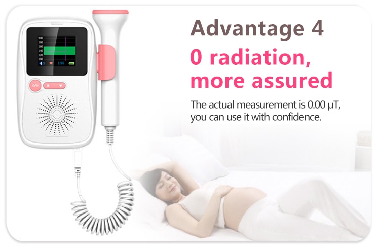 Upgraded Color LCD Curve Doppler Fetal Heart rate Monitor Home Pregnancy Baby Fetal Sound Heart Rate Detector No Radiation