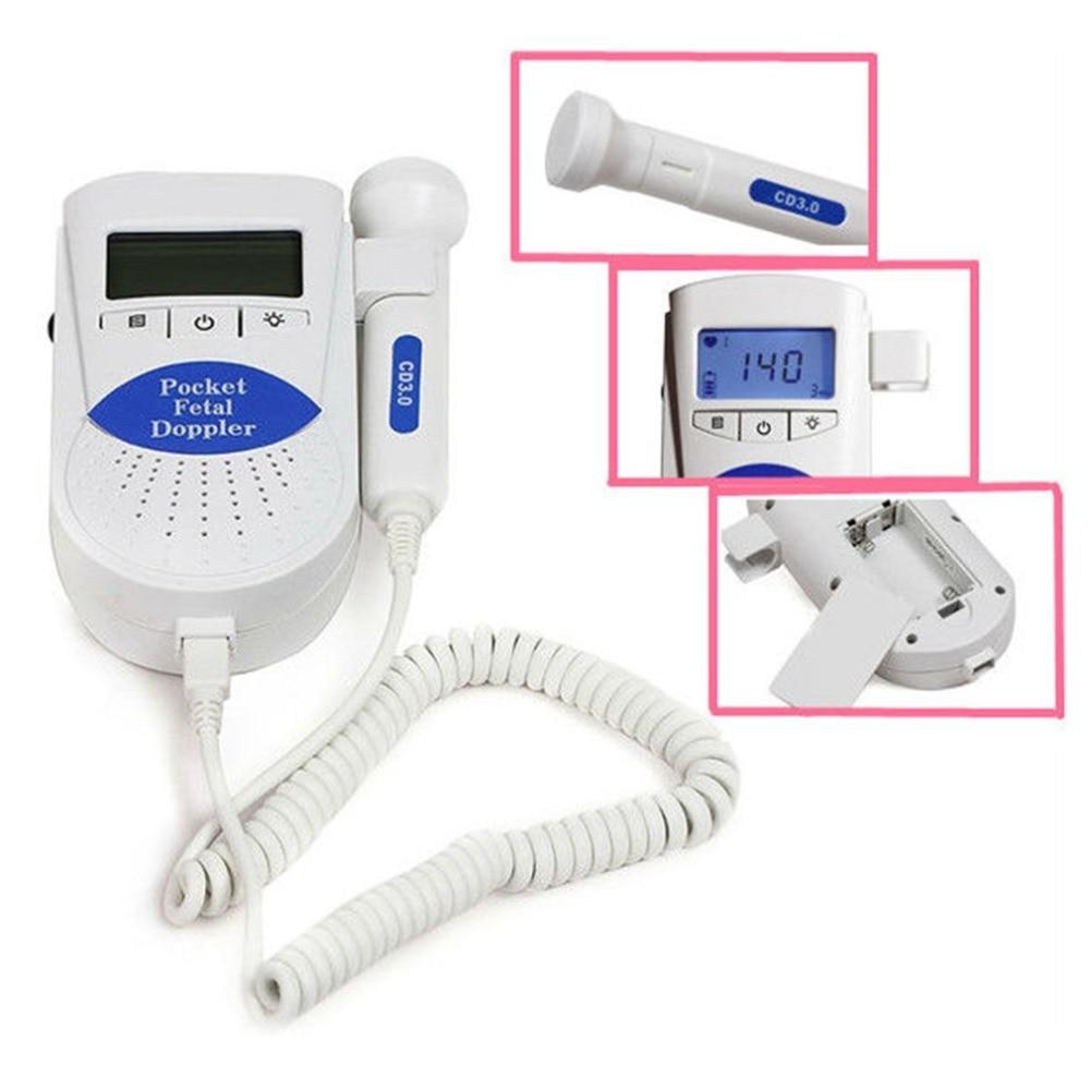 Pocket Fetal Doppler Ultrasound Baby Heartbeat Detector Home Pregnant Doppler Baby Heart Rate Monitor Pocket Doppler Monitor