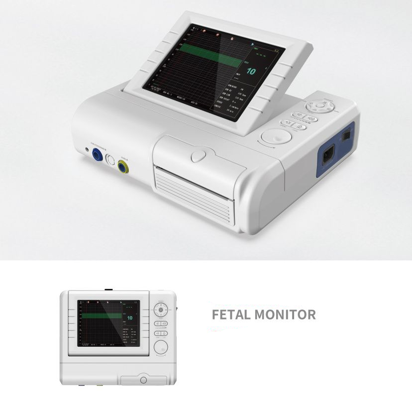 Contec CMS800G Color Display Fetal Monitor Twins Probe Real-time Printing Acquire Abnormal FHR,TOCO,FMOV 3 in 1Transducers Alarm