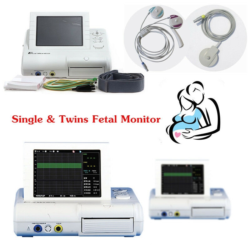 Contec CMS800G Color Display Fetal Monitor Twins Probe Real-time Printing Acquire Abnormal FHR,TOCO,FMOV 3 in 1Transducers Alarm