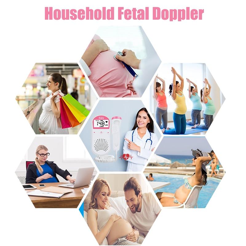 Doppler Fetal 2.5Mhz Home Pregnancy Babies Ultrasound Sonar Heart Rate Detector Baby Monitor for Pregnant Women Stethoscope