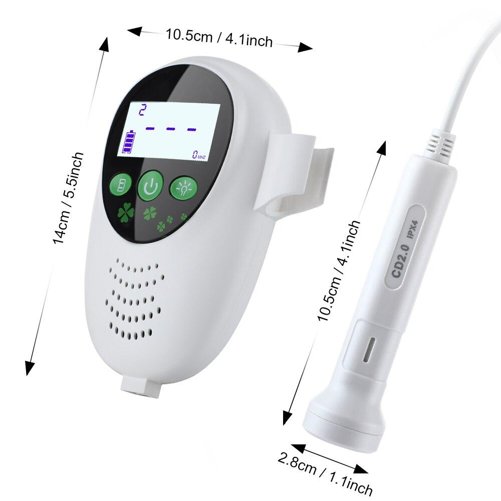 Ultrasound Doppler Fetal Heartbeat Detector Baby Care Household Portable for Pregnant Fetal Pulse Meter No Radiation Stethoscope