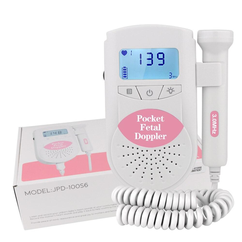 Medical Fetal Doppler Ultrasound Baby Heartbeat Vascular Pocket Prenatal Detector Home Pregnant Heart Rate Monitor 3.0MHz