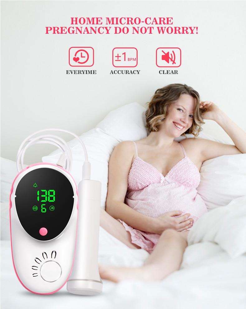 ELERA Fetal Doppler Heartbeat Detector Portable Ultrasound Pregnant Baby Heart Rate Monitor LCD 2.5MHz Pocket Vascular Doppler