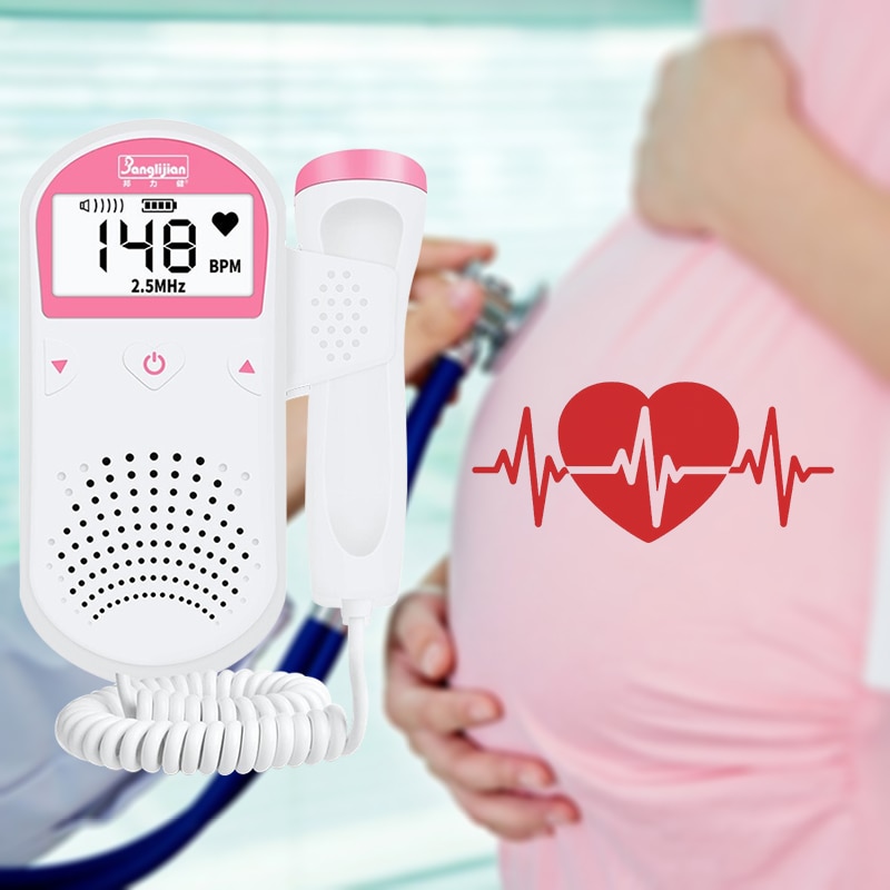 Fetal Doppler Baby Monitor Ultrasound Baby Heart rate Monitor Home Pregnant Doppler LCD Display Sonar Doppler 2.5M No Radiation