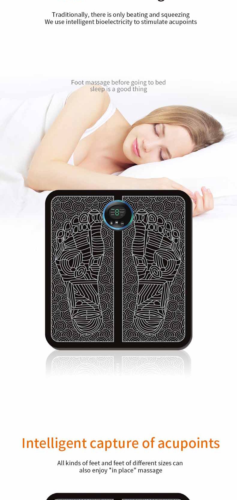 EMS Intelligent Foot Massager Muscle Blood Circulation Acupoint Stimulation Health Pad Wireless Smart Pedicure Training Device