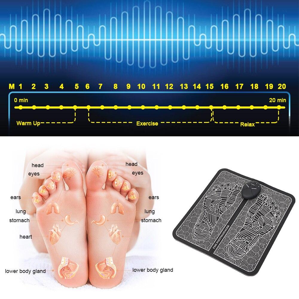 EMS Intelligent Foot Massager Muscle Blood Circulation Acupoint Stimulation Health Pad Wireless Smart Pedicure Training Device