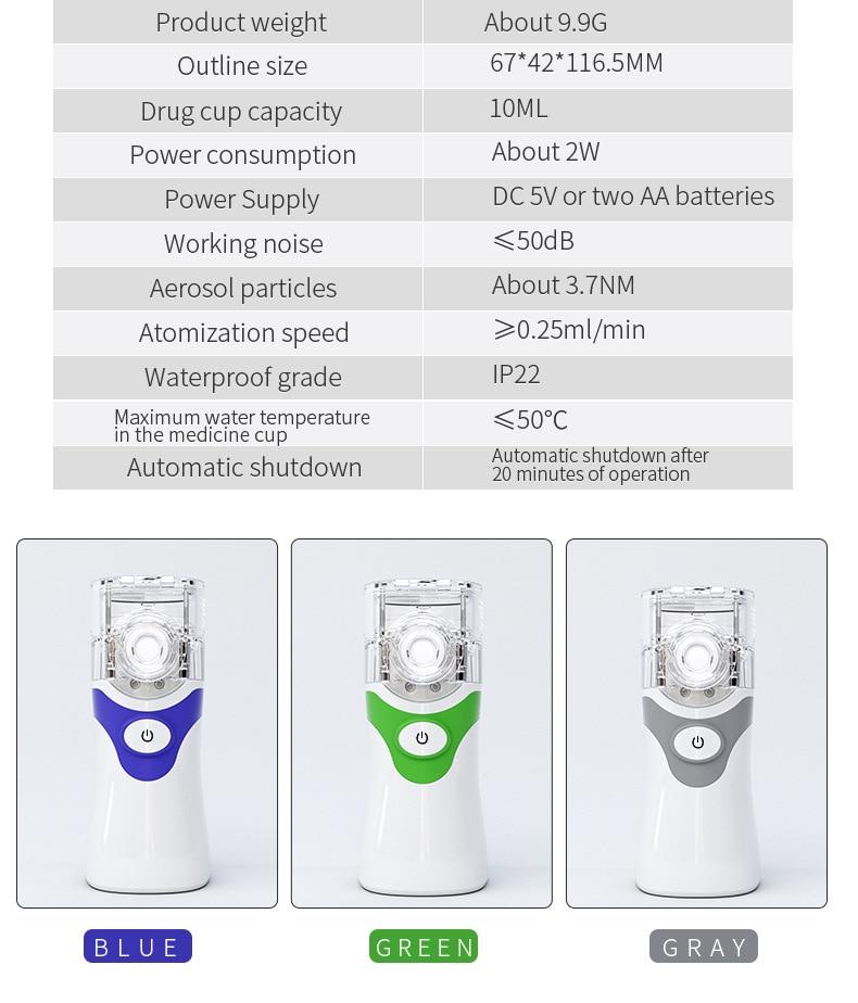 GIZZO Adult Portable Nebulizer Inhaler Nebulizer Asthma Inhaler Mini Atomizer Medical Devices Child Health Medical Humidifier
