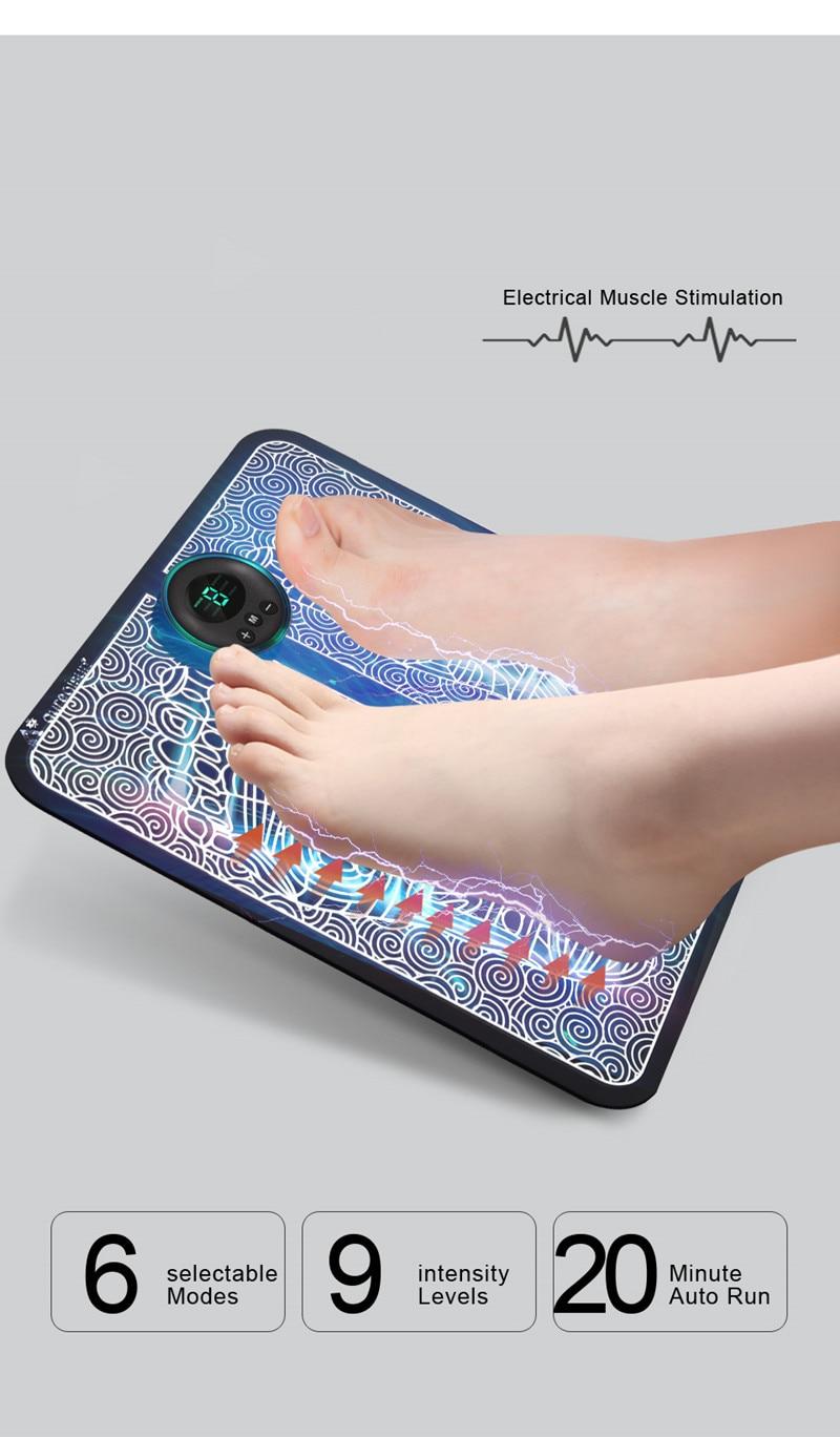 Electric EMS Foot Massager Pad Feet Muscle Stimulator Leg Reshaping Foot Massage Machine Mat Relieve Ache Pain Health Care