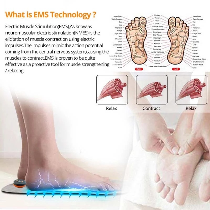 Electric EMS Foot Massager Pad Feet Muscle Stimulator Leg Reshaping Foot Massage Machine Mat Relieve Ache Pain Health Care