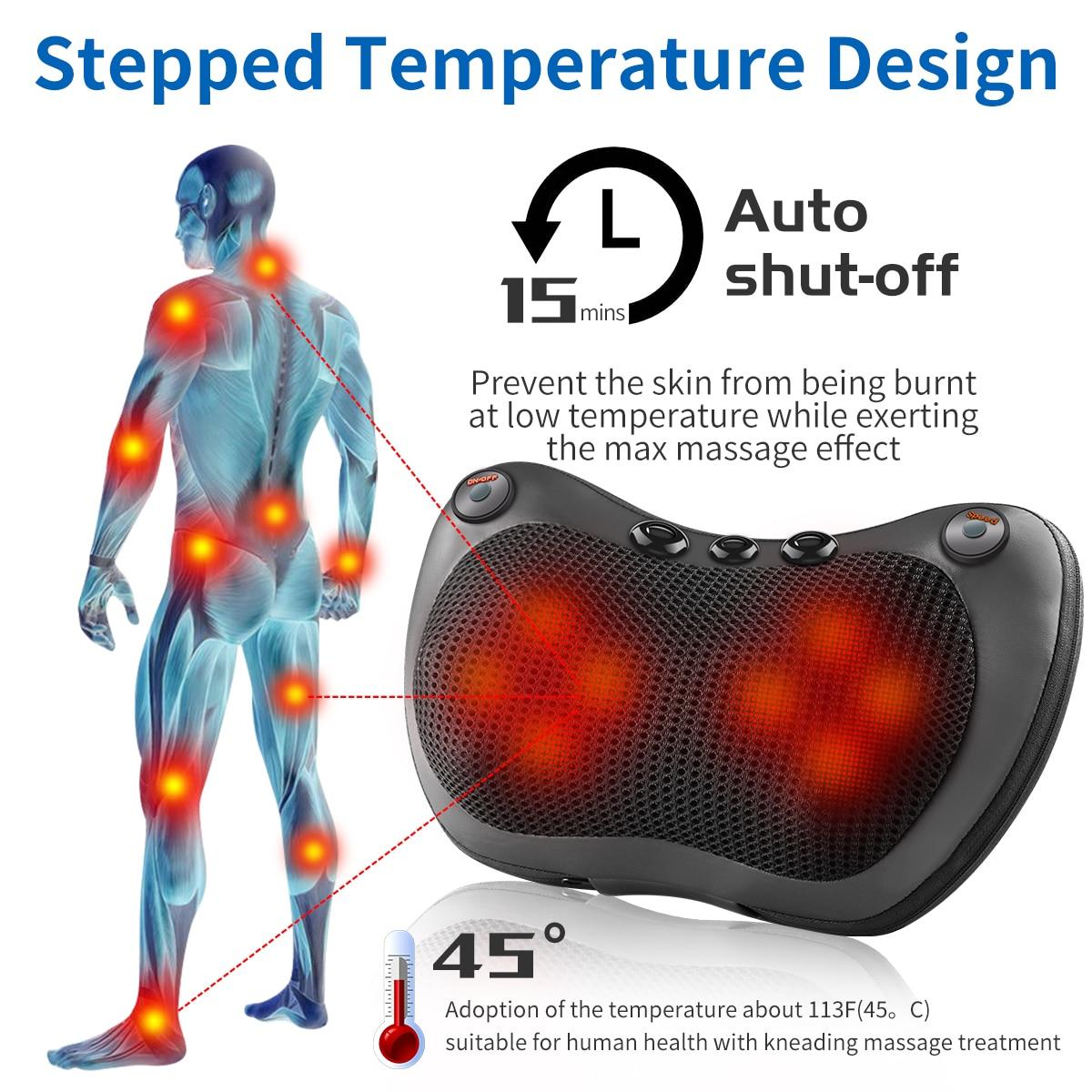 Relaxation Massage Pillow Vibrator Electric Shoulder Back Kneading Infrared therapy shiatsu Neck Massage