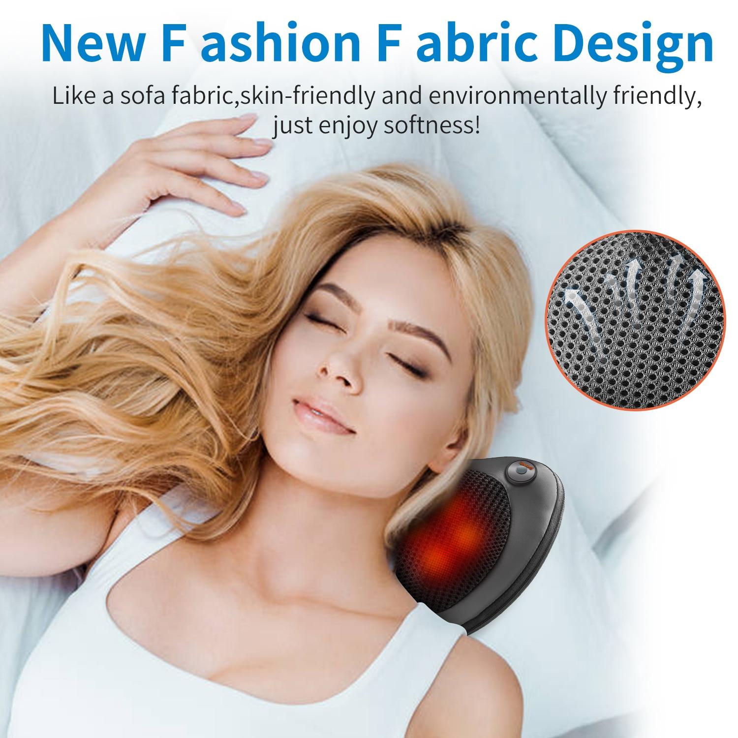 Relaxation Massage Pillow Vibrator Electric Shoulder Back Kneading Infrared therapy shiatsu Neck Massage