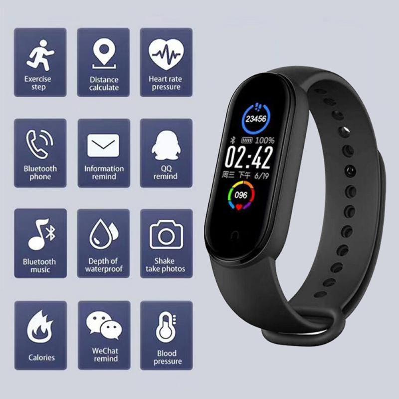 M5 Health Bracelet Heart Rate Blood Pressure Smart Band Fitness Tracker Smartband Wristband For Smart Band 5 Smart Watch Devices