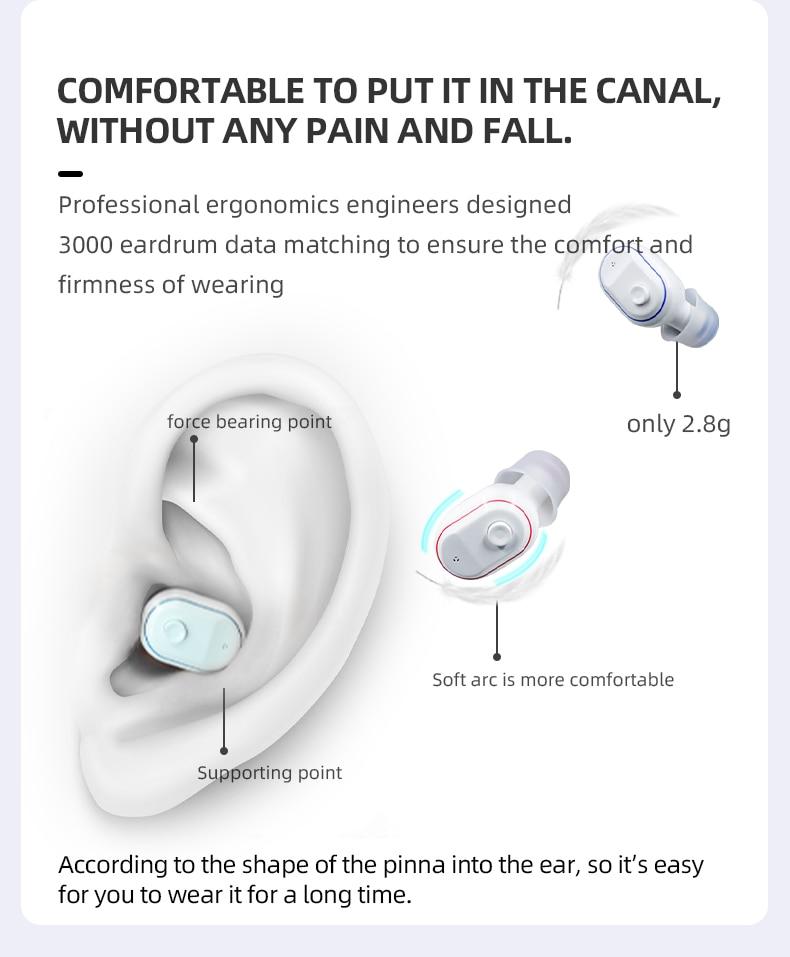 Best Rechargeable Digital Wireless Hearing Aids With Bluetooth 4 Channels Super Mini Hearing Aid ITC Sound Amplifier Portable