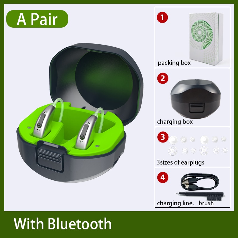 2021 New Best Mini Rechargeable Charging Digital Hearing Aids Bluetooth Hearing Aid For The Deafness Behind Ear Sound Amplifier