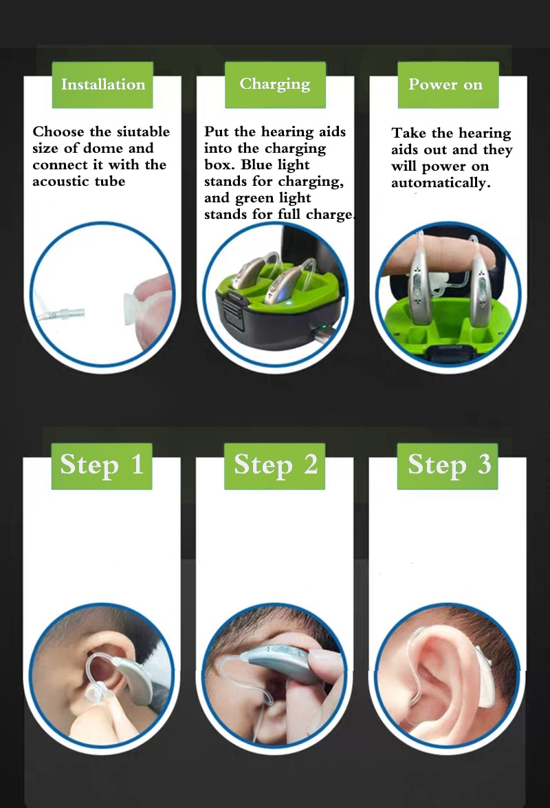 2021 New Best Mini Rechargeable Charging Digital Hearing Aids Bluetooth Hearing Aid For The Deafness Behind Ear Sound Amplifier