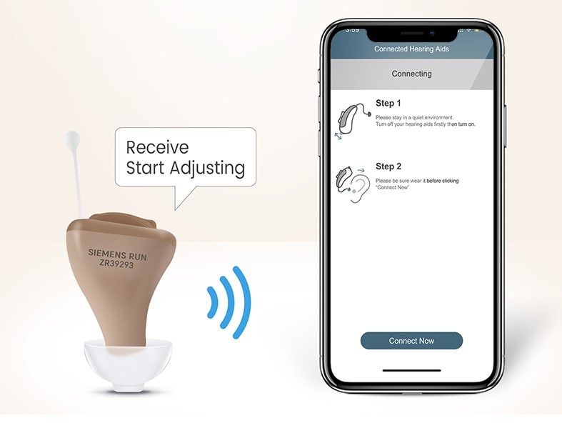 SIEMENS Signia Invisible Hearing Aid Nano8Channel Programmable Digital Hearing aids, Mobile Phone Remote Adjust Hearing Care Aid