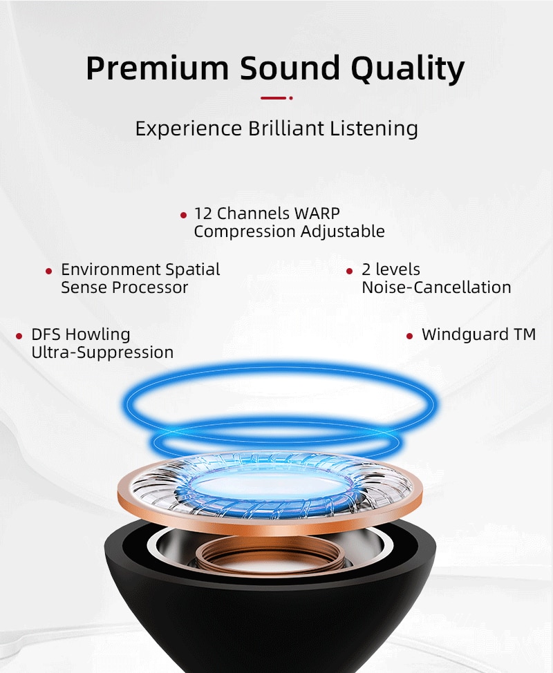 Resound Bluetooth Hearing aids For Deafness 12 Channels Programmable Hearing Aid iPhone Ear aids App Remote Control Invisible