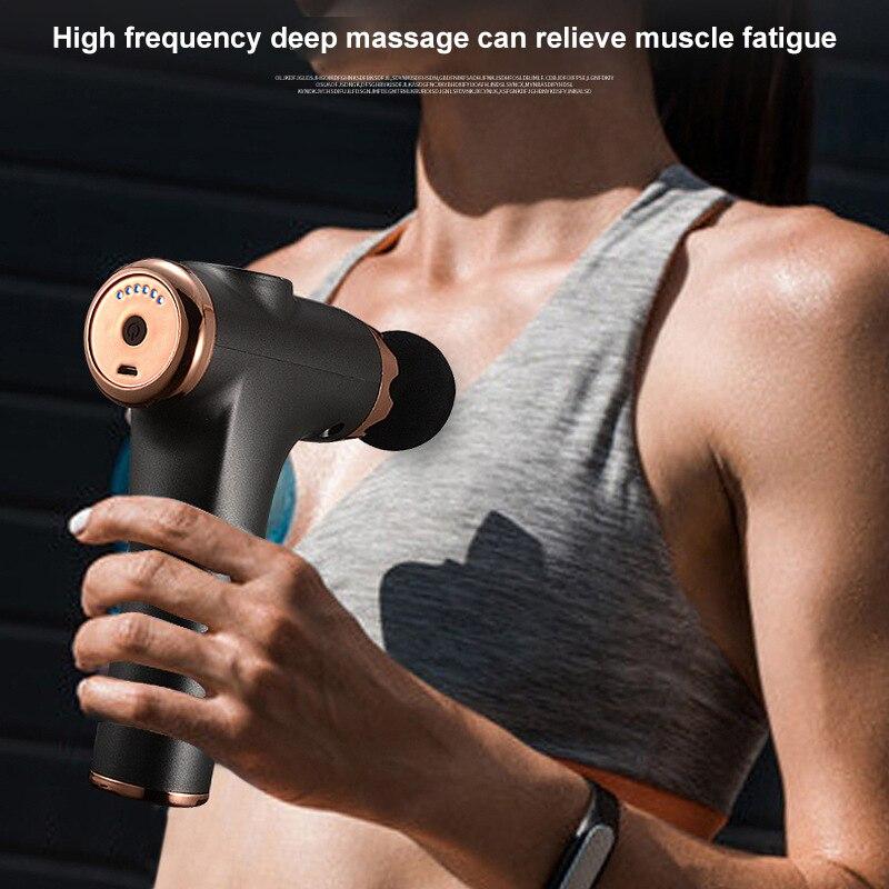 Mini Massage Gun Fascia Gun Sport Therapy Muscle Massager Body Relaxation Pain Relief Slimming Shaping Massager With LCD Display