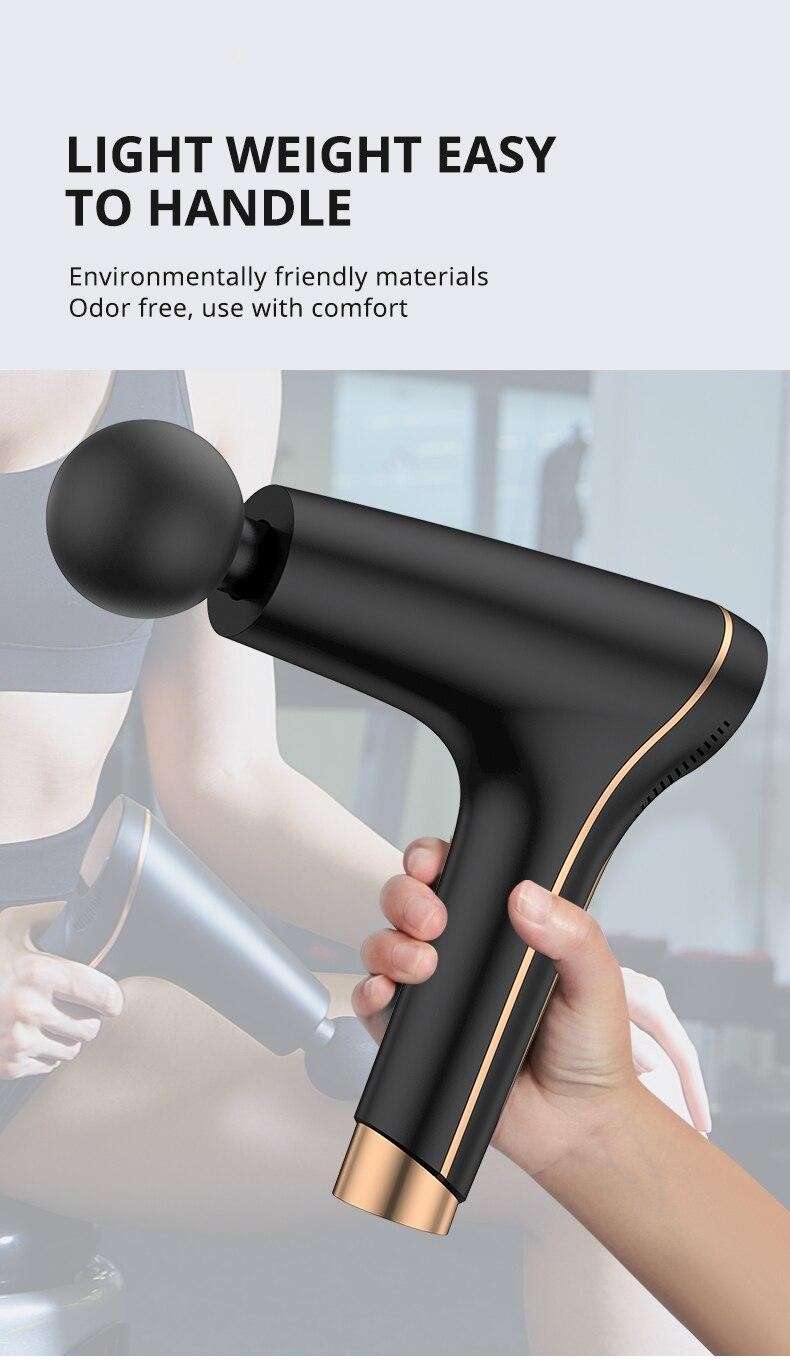 2021 Massage Gun Fascia Gun Sport Therapy Muscle Massager Vibration Relief Pain Relax Fitness Equipment Noise Reduction Design