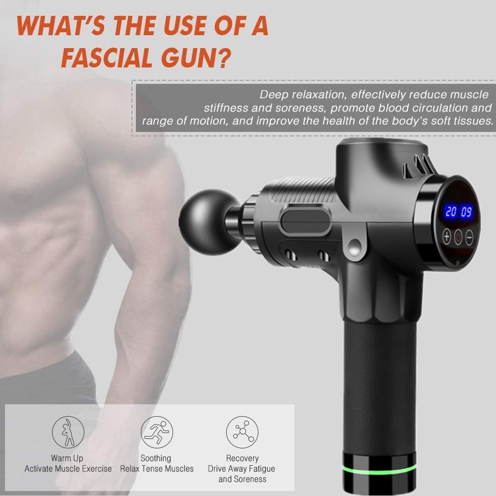 Muscle Massage Gun Fascia Gun Sport Therapy Neck Massager Body Relaxation Pain Relief Slim Shaping Deep Tissue Electric Massager