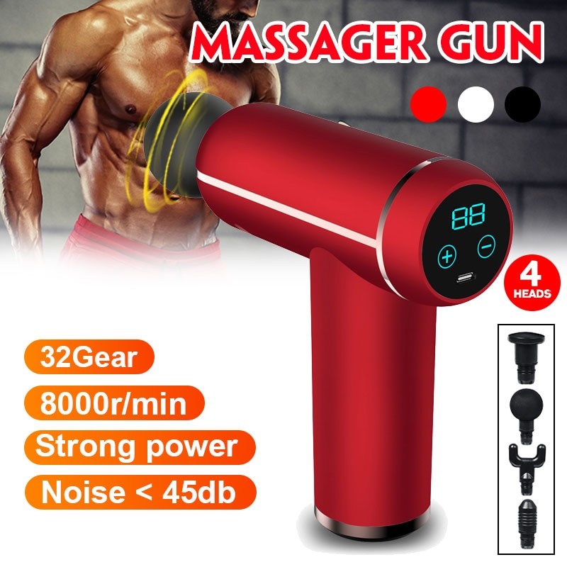 32 Gears Mini Therapy Massage Gun Muscle Relaxation Massager Pain Sport Massage Machine Relax Body Slimming Relief Fascial Gun