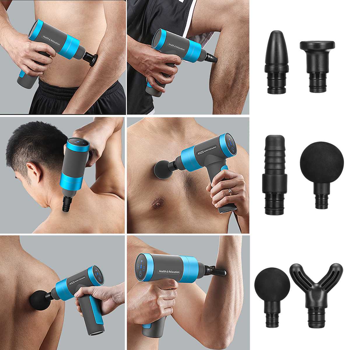 Muscle Massage Gun 7200r/min Profession Sport Therapy Massager Body Relaxation Pain Relief Slimming Shaping Massager 6 Heads