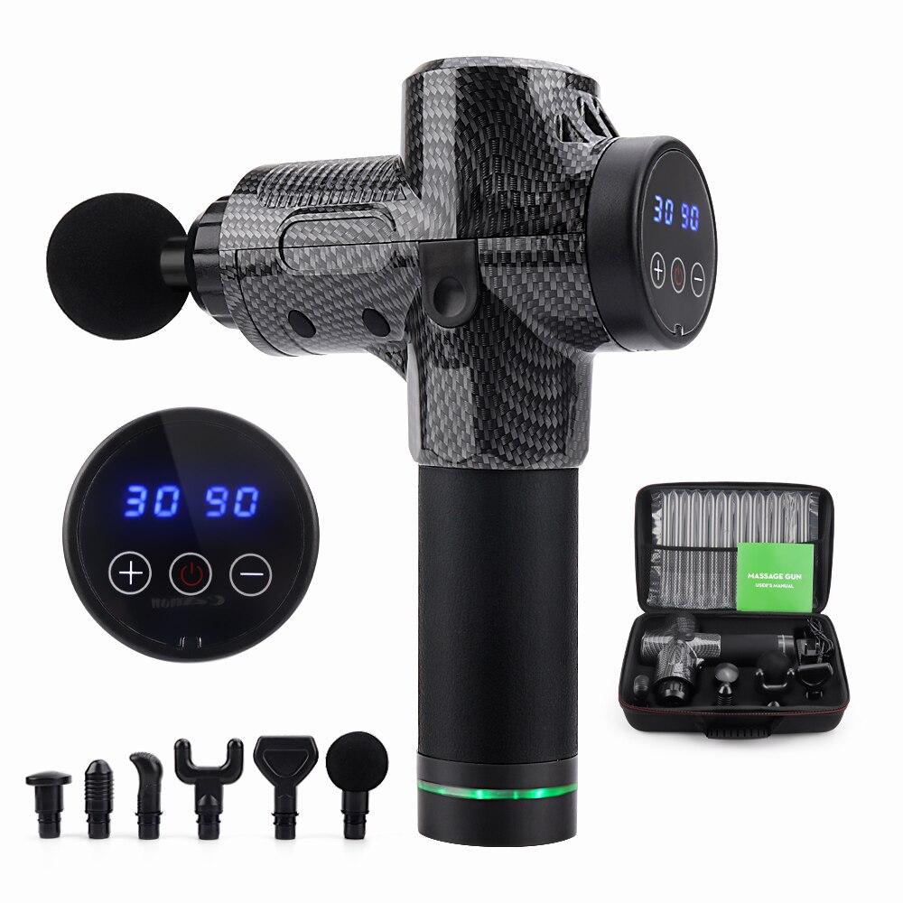 Shift Gear Voice Fascia Gun Therapy Muscle Massager Body Relaxation Pain Relief Muscle Soreness Sport Massage Gun LCD Display