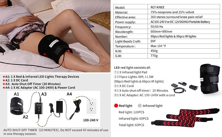 Pain Relief Infrared Therapy LED Device Red Light Knee Heating Calf Massager Home Use Knee Wrap Pad Brace Presoterapia Therapy
