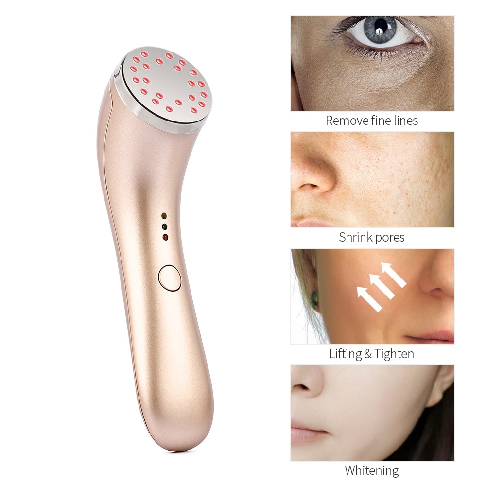 Infrared Heating Red Led Light Therapy Collagen Stimulation Wrinkle Remover Anti Aging Skin Firm Whitening Beauty Massage Device