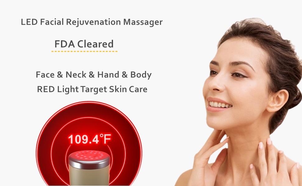 Red Light Skin Rejuvenation Machine Anti Aging Infrared LED Light Photon Therapy Device Wrinkle Removal,Face Lift Skin Massager