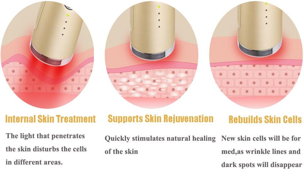 Red Light Skin Rejuvenation Machine Anti Aging Infrared LED Light Photon Therapy Device Wrinkle Removal,Face Lift Skin Massager