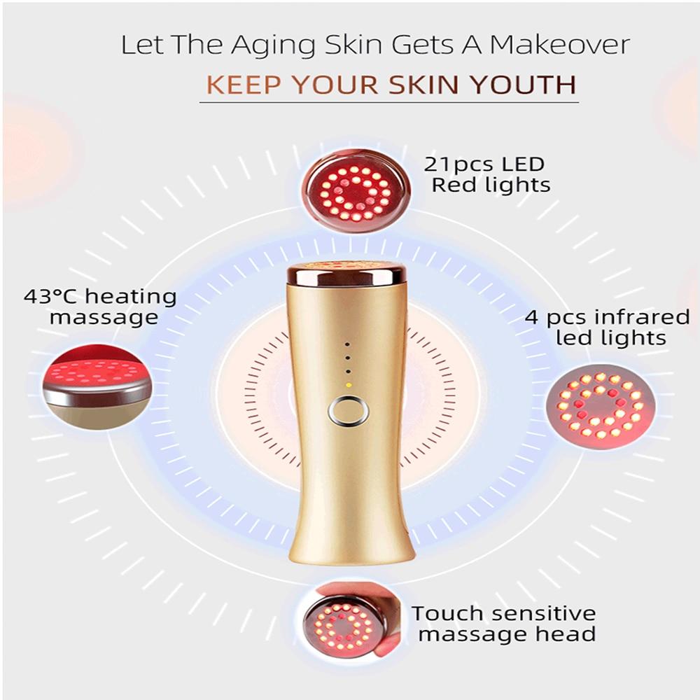 Red Light Skin Rejuvenation Machine Anti Aging Infrared LED Light Photon Therapy Device Wrinkle Removal,Face Lift Skin Massager